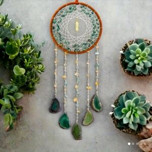Natural Green Gemstone Dreamcatcher